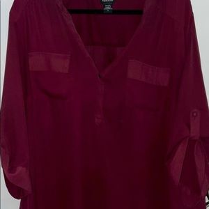Torrid Harper pullover blouse in maroon